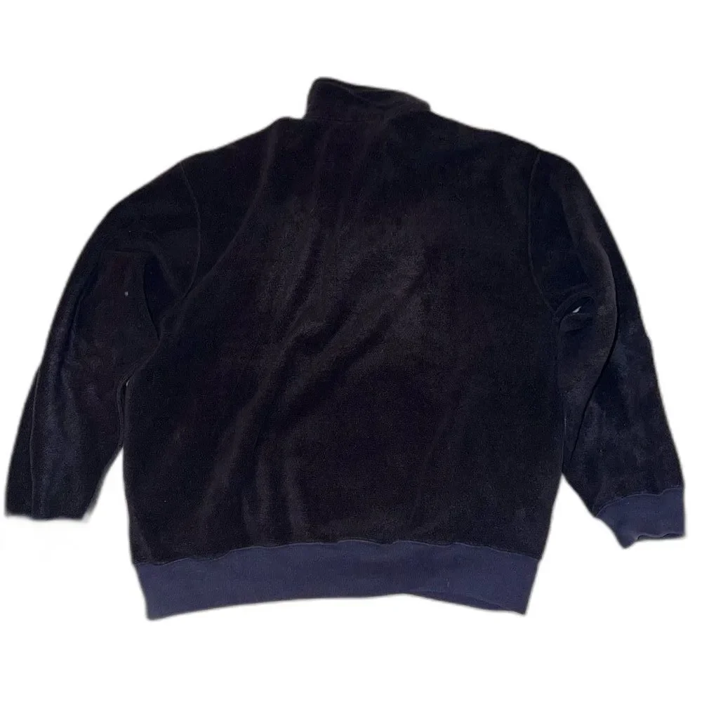 Vintage Polo Ralph Lauren Quarter Zip Fleece Navy Red Collar Pony Men L 90s